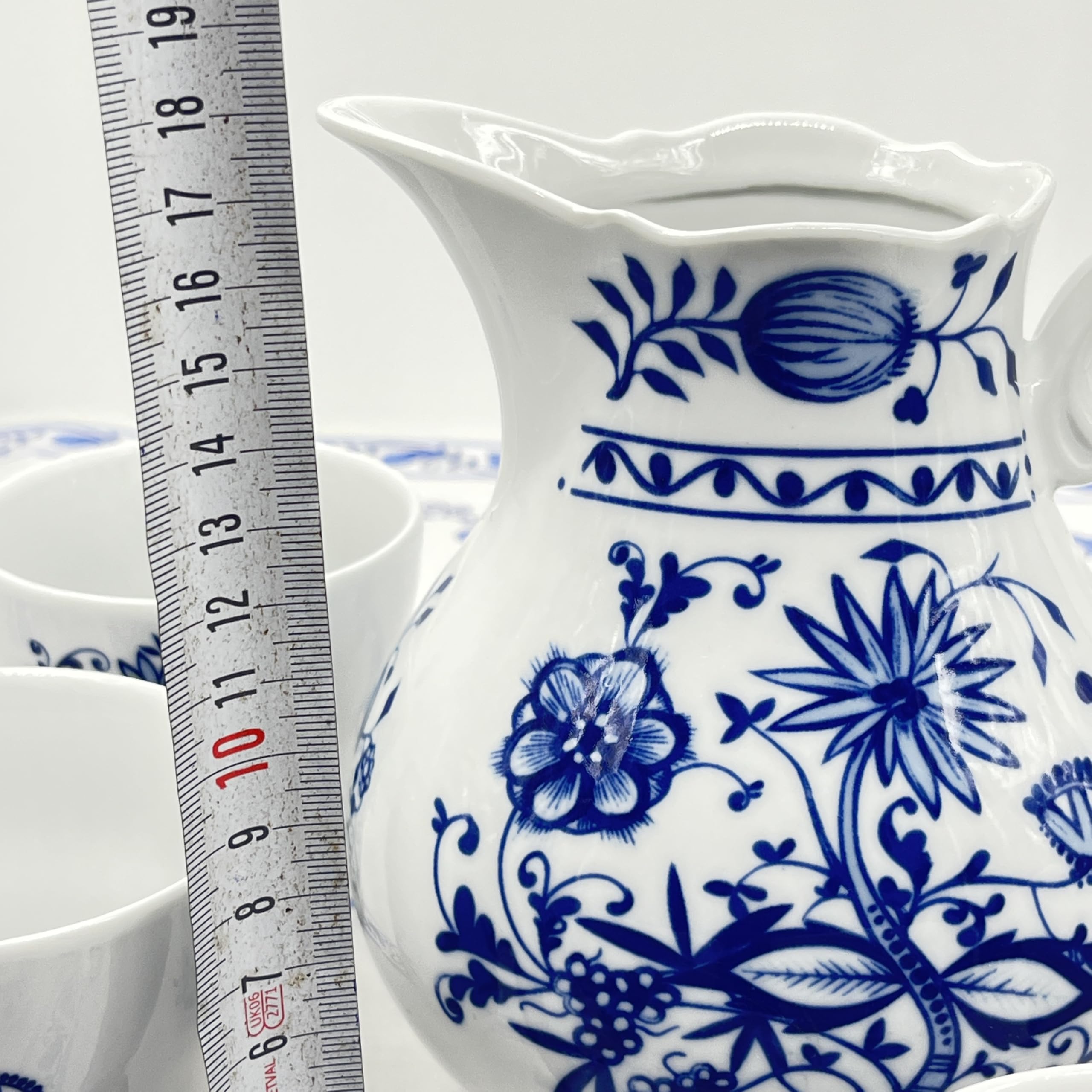 Kahla Zwiebelmuster Porzellan Saftset, Milchset, Saftservice, Milchservice, Wasserservice für 6 Personen, dishwashersafe, spülmaschinenfest