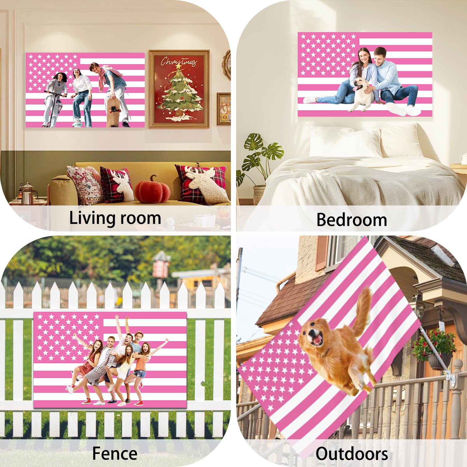 Bandiera rosa personalizzata 9,6 x 1,5 m, bandiere divertenti personalizzate Progetta la tua immagine Logo Testo foto Testo singolo/doppio lato personalizzato bandiera arazzo per camera da letto