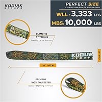 Vista 3 de Correas de amarre de bucle suave, 1.5 x 18 pulgadas, capacidad de carga de 10,000 libras, paquete de 6 bucles de camuflaje para asegurar ATV, UTV