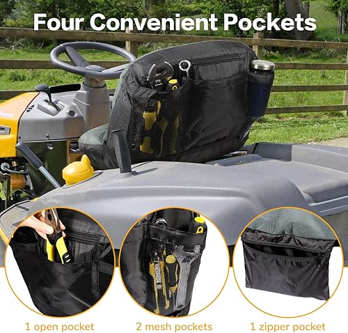 Miniatura 5 de Funda de asiento de tractor, Oxford 600D con funda extra impermeable para asientos de 12.5 a 14 pulgadas de alto, funda de asiento universal para