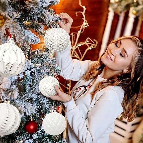 Miniatura 6 de Juego de adornos de bola de Navidad, 16 unidades de 3.150 in, elegantes adornos de bolas de árbol de Navidad, adornos colgantes inastillables para