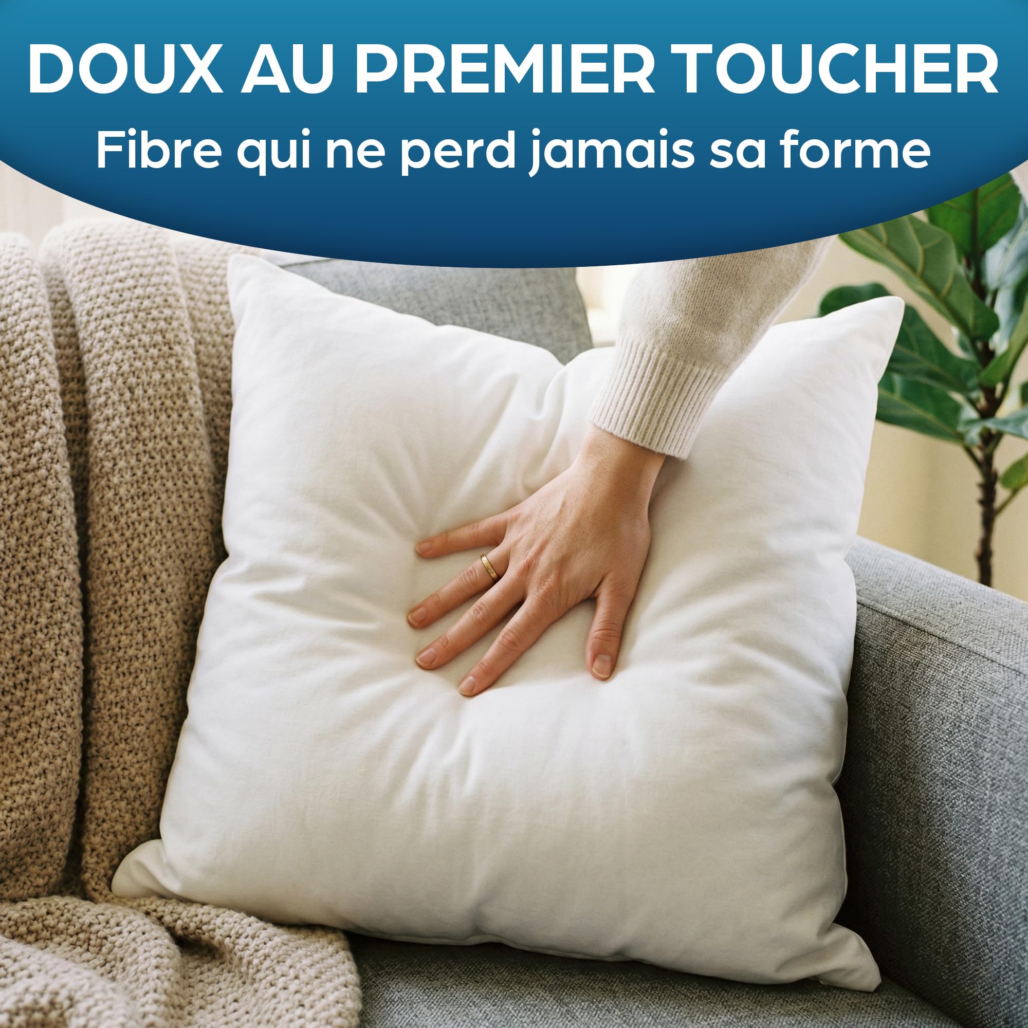 Flowen Coussin Canape 40x40 Lot de 2 Oreillers Decoratif Accessoires pour Sofa Decoration Aesthetic pour Salon et Exterieur Antiallergiques et Anti-Acariens avec Taie d'oreiller en Polyester