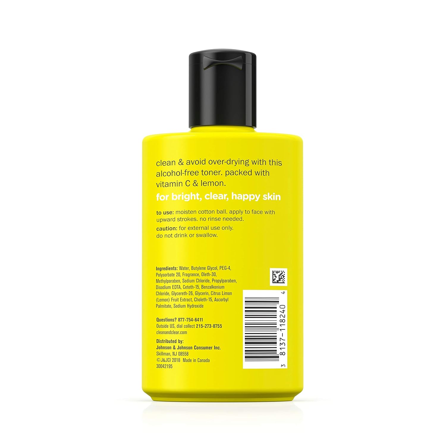 Clean & Clear Brightening Lemon Juice Facial Toner with Vitamin C and