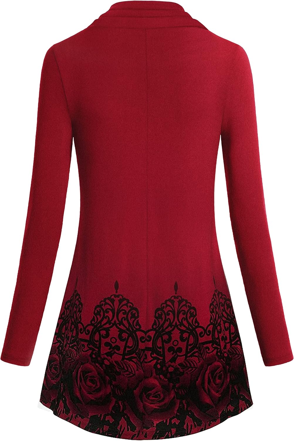 Miusey Women's Long Sleeve Cowl Neck Form Fitting Casual Tunic Top Blouse - Image 2