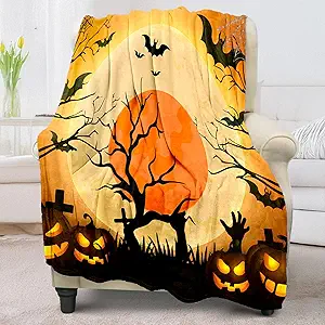 Cute Halloween Blankets for Kids/Teens/Women/Men, Halloween Blankets and Throws for Adults, Spooky Blanket for Boy/Girls/Toddler, Fall Throw Blanket for Couch 40"x 60"