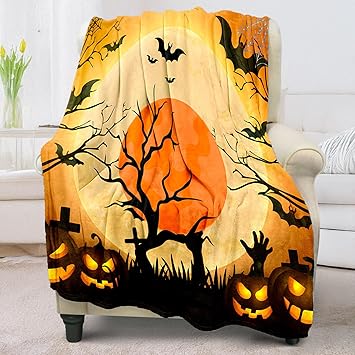Cute Halloween Blankets for Kids/Teens/Women/Men, Halloween Blankets and Throws for Adults, Spooky Blanket for Boy/Girls/Toddler, Fall Throw Blanket for Couch 40"x 60"