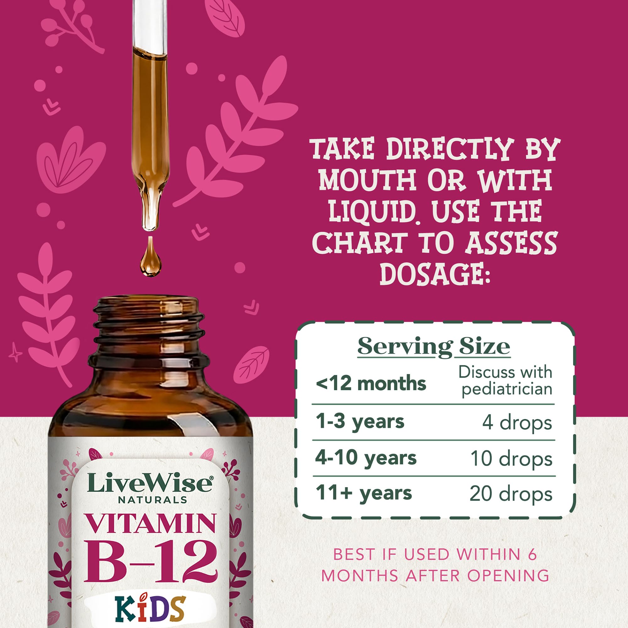 Vitamin B12 Liquid Drops for Kids, Toddlers & Children, Low Dose — Amazon image 6
