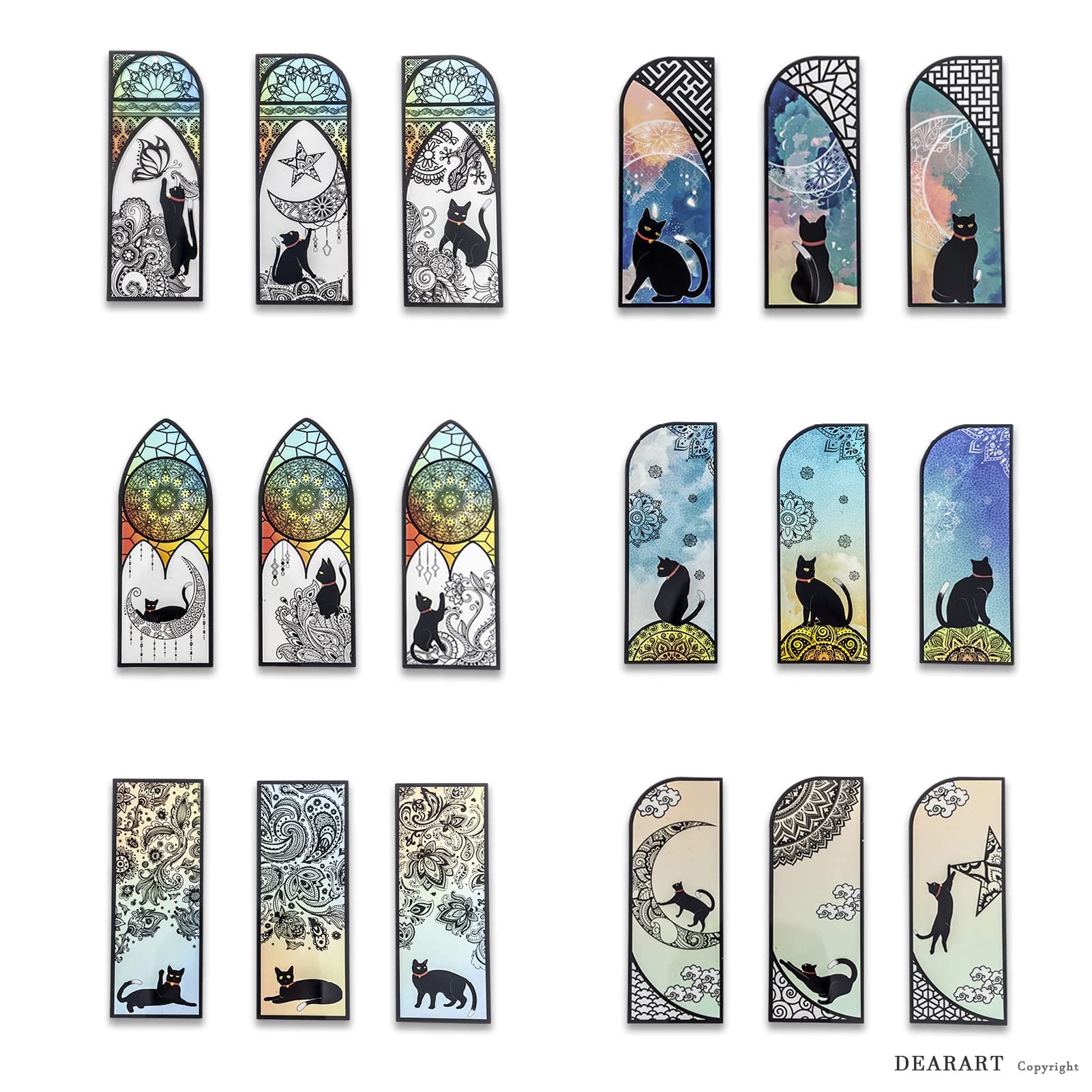 DEARART Cute Cats Bookmark 6 Types 36 Pieces Bookmarks Page Markers, Book Markers For Book Lover, Durable Frosted Bookmark Best Gift For Teachers Friends Parents Students.