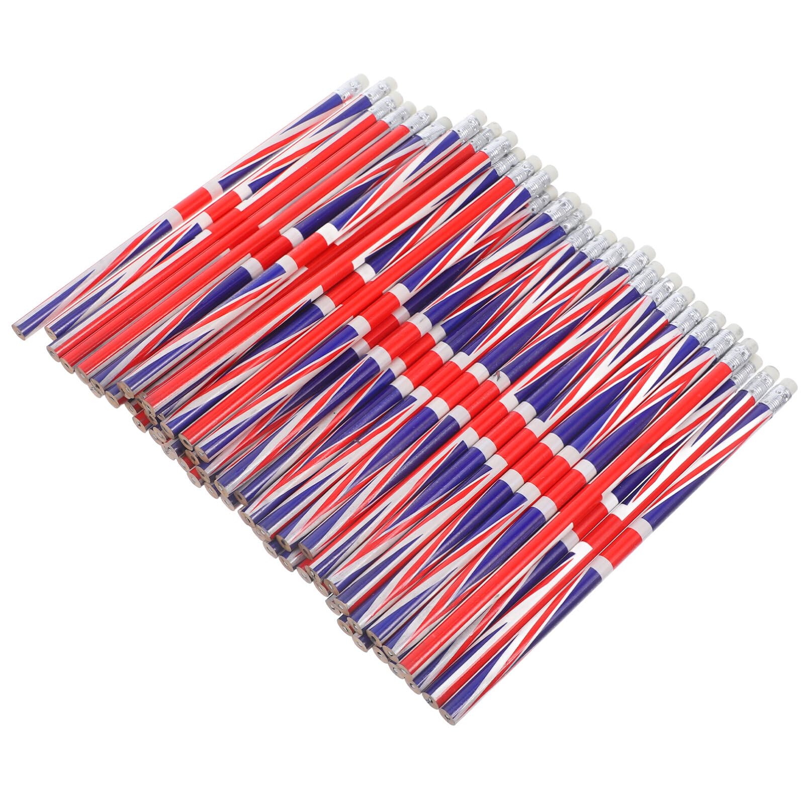 Operitacx 60 Pezzi Matite Bandiera Del Unito Matite In Legno Con Bandiera Britannica Union Jack Con Gomma Superiore Patriottiche Con a Inglese Per Scrivere Per