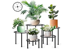 5 Pack Metal Plant Stand, Anti-Rust Iron Plant Stands for Indoor and Outdoor