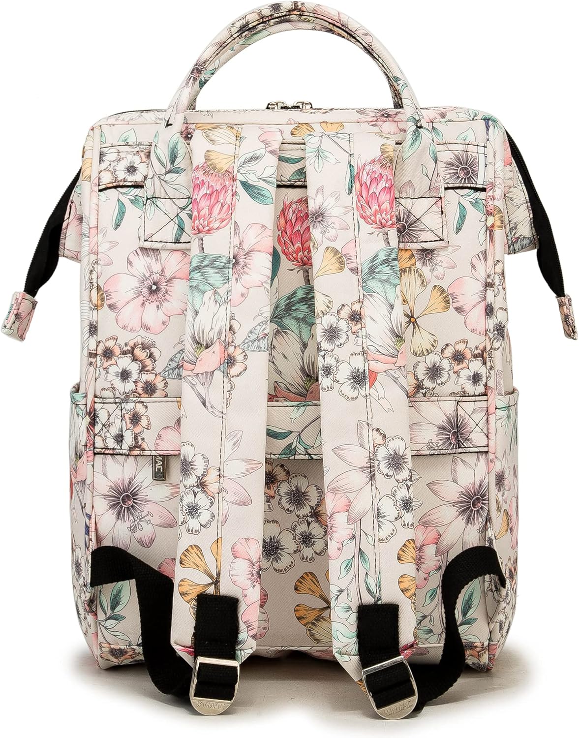 Kinmac Wide Open Style Laptop Backpack for Laptop Up to 15.6 Inch Men Women Travel Outdoor Backpack (Floral) - Image 9