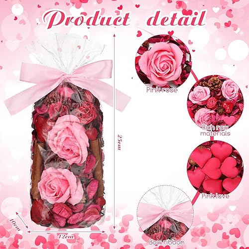 Miniatura 2 de Dansib 3 bolsas de popurrí de Navidad de 15 onzas, jarrón de relleno de cuenco de popurrí, aroma de Navidad, popurri de pino, fragancia de flores