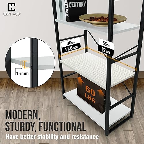 Miniatura 6 de CAPHAUS Estantería de 4 niveles, estante de pie de 24 pulgadas de ancho, organizador de almacenamiento de estantes, estantes industriales para