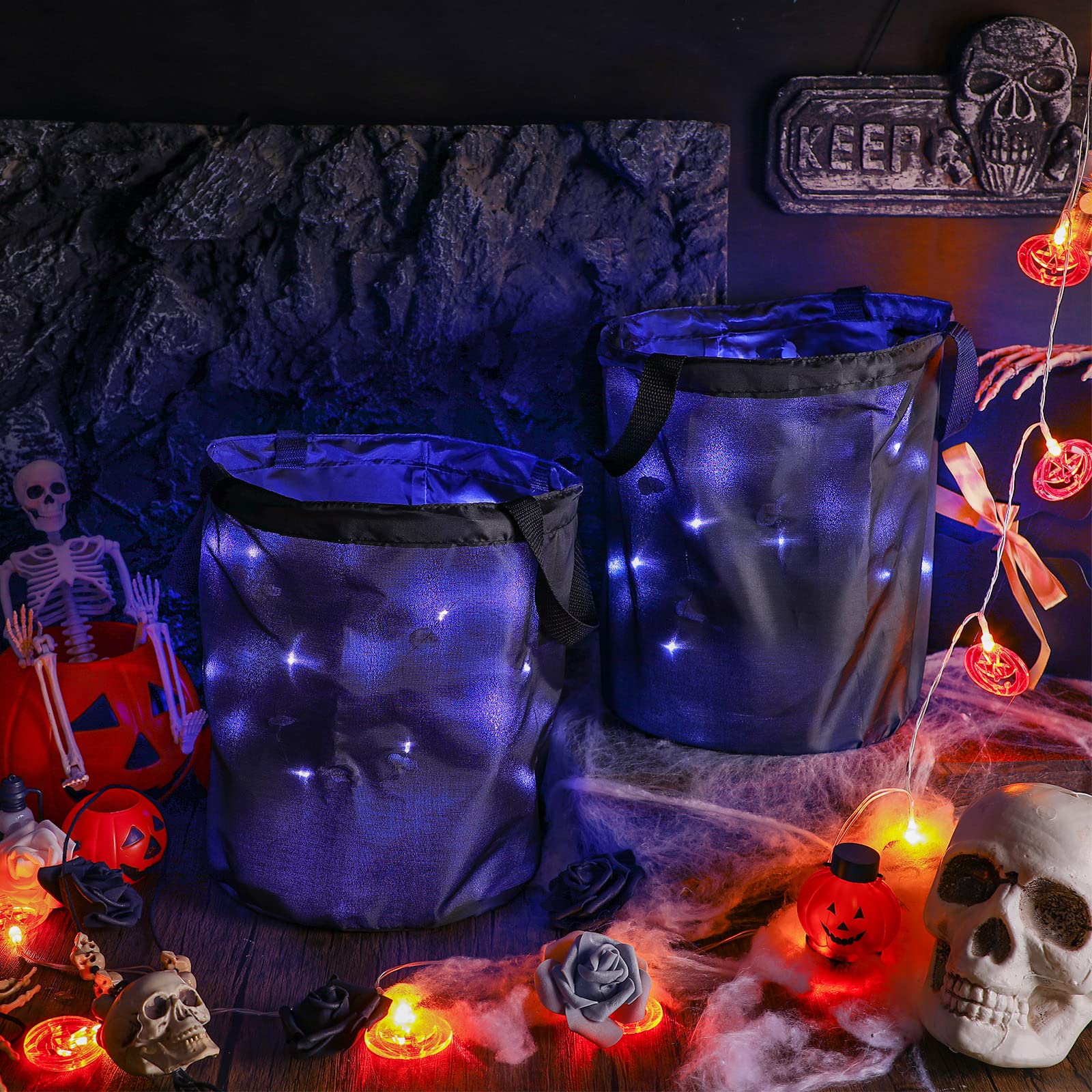 Snapklik.com : 2 Pieces LED Light Halloween Trick Or Treat Candy Bags ...