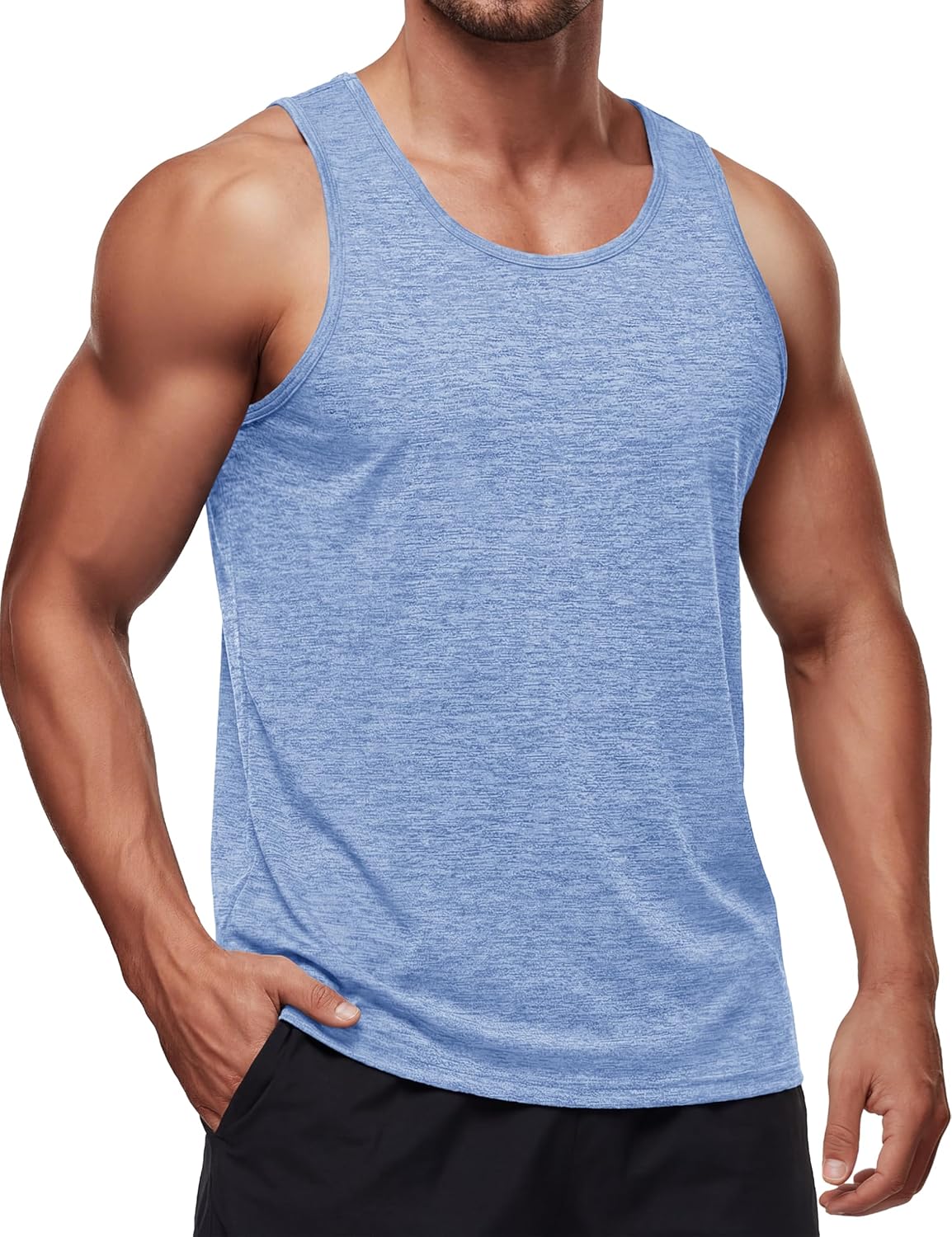 MAGCOMSEN Men's Tank Tops UPF 50+ Quick Dry Athletic Shirts Sleeveless Summer Workout Gym Muscle Running Tops