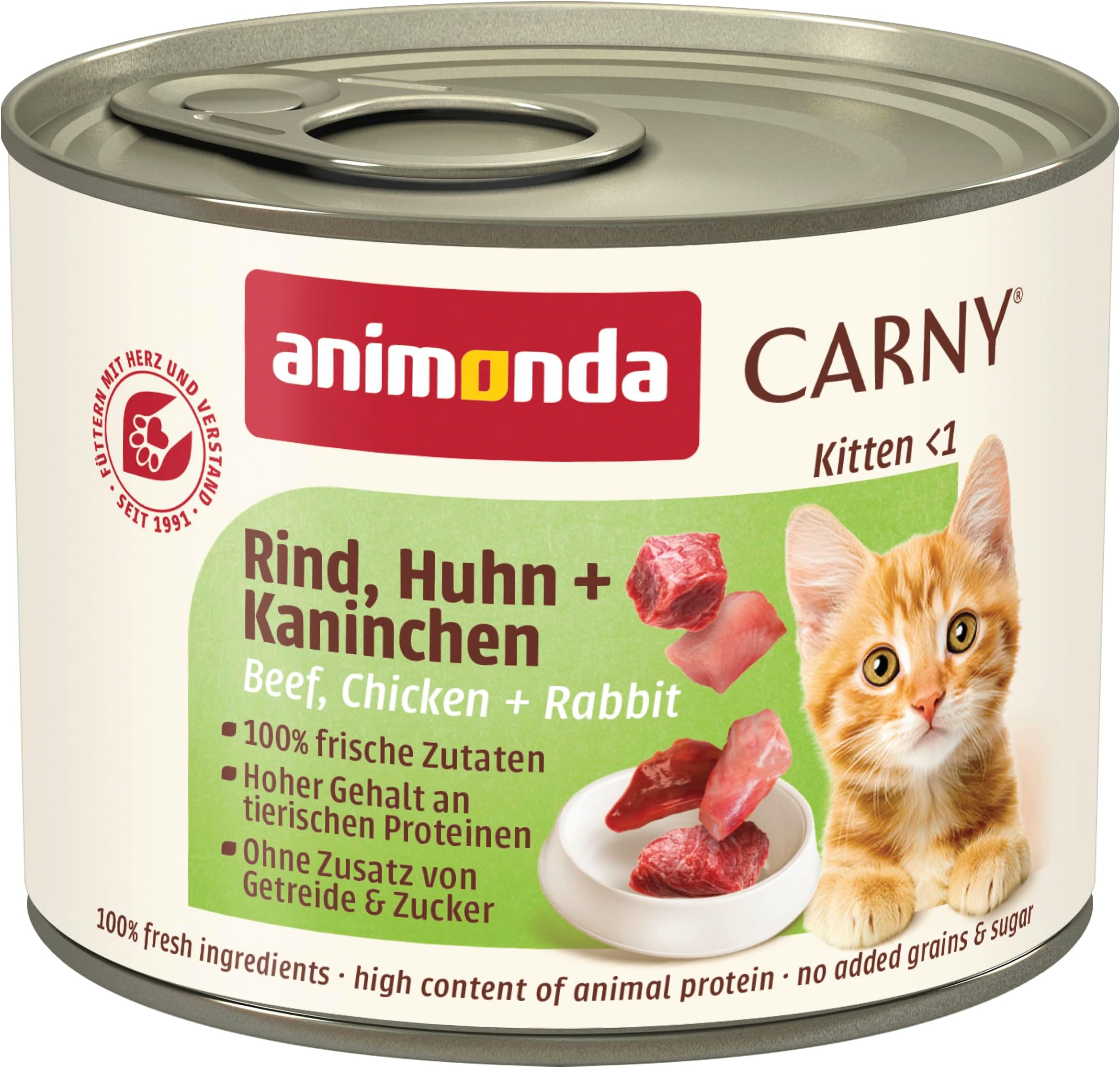 Kitten Beef Chicken + Rabbit 12x200gm, Brown