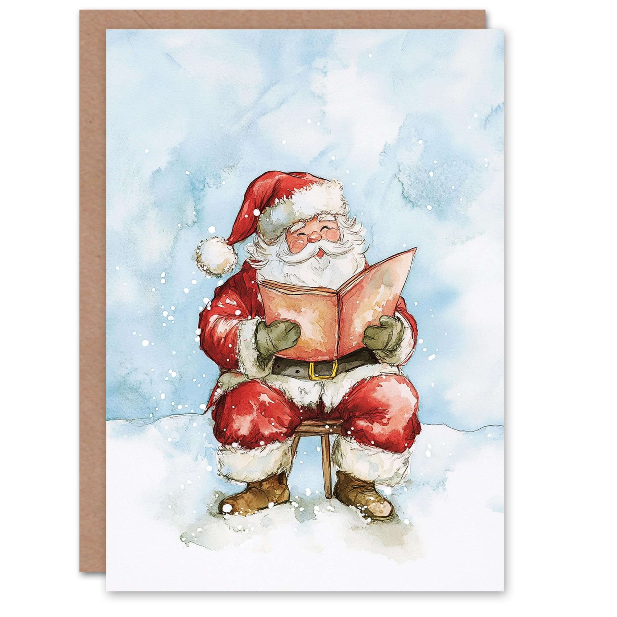 Artery8 Jolly Santa Claus Naughty Nice List For Child Kids Xmas Festive Christmas Card