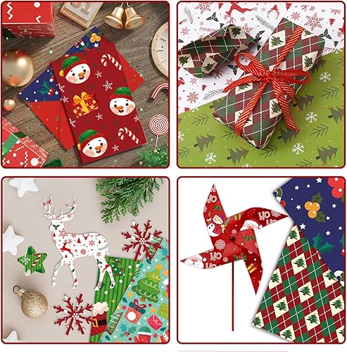 Miniatura 5 de Konsait 24 hojas de papel de álbum de recortes de Navidad de 12 x 12 pulgadas, papel de doble cara para hacer tarjetas, álbumes de recortes,