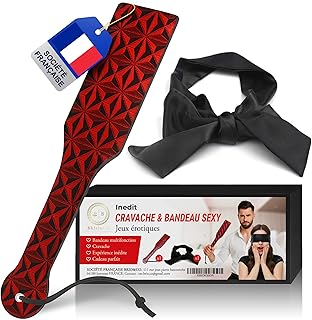 Fouet Sexy Érotique + Bandeau Sexy Yeux - Accessoire Sexuel Pour Adulte - BDSM - Cravache en Cuir - Jeux Sexuels en Couple - SexToys - SM - Jouet Sexy - Toy's Couple (FOUET + BANDEAU SEXY)