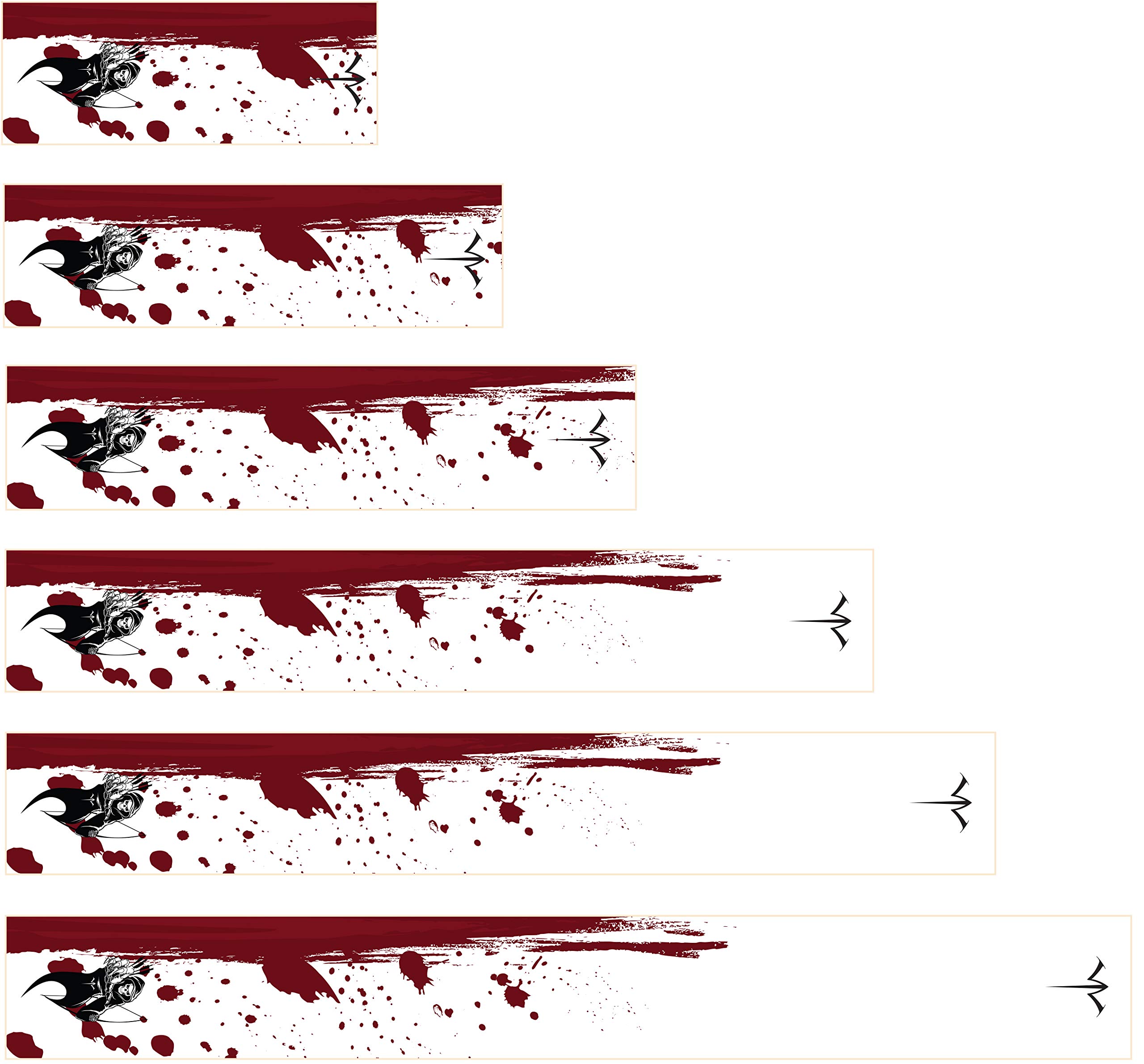 White Water Archery Non-Laminated White Blood Trail Grim Reaper Arrow Wraps 15 Pc Pick Length Width (5, 1)