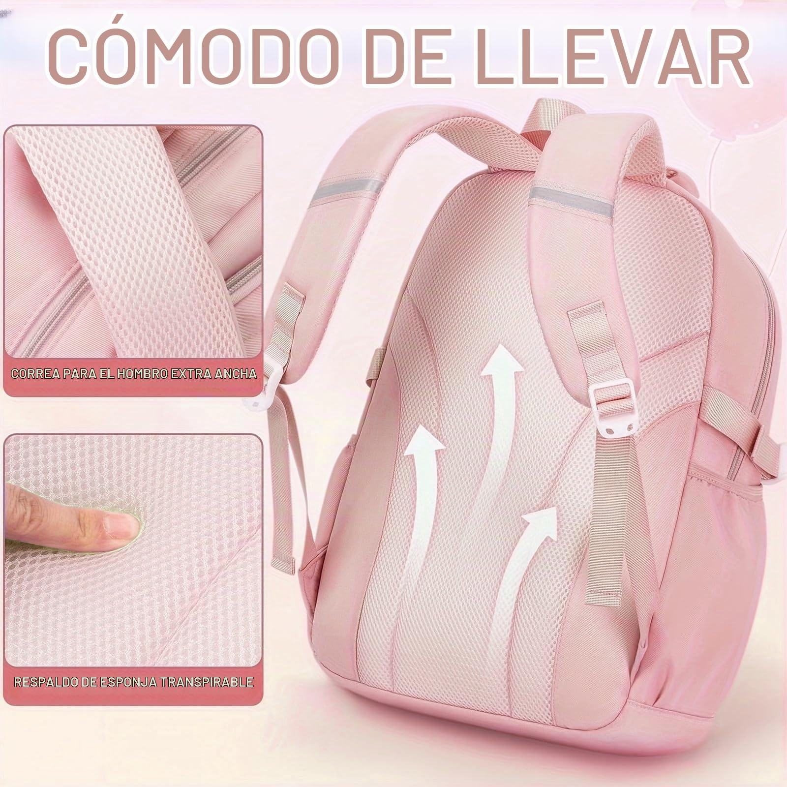 Amythe Set Mochila Niña 3°-7° para Escuela