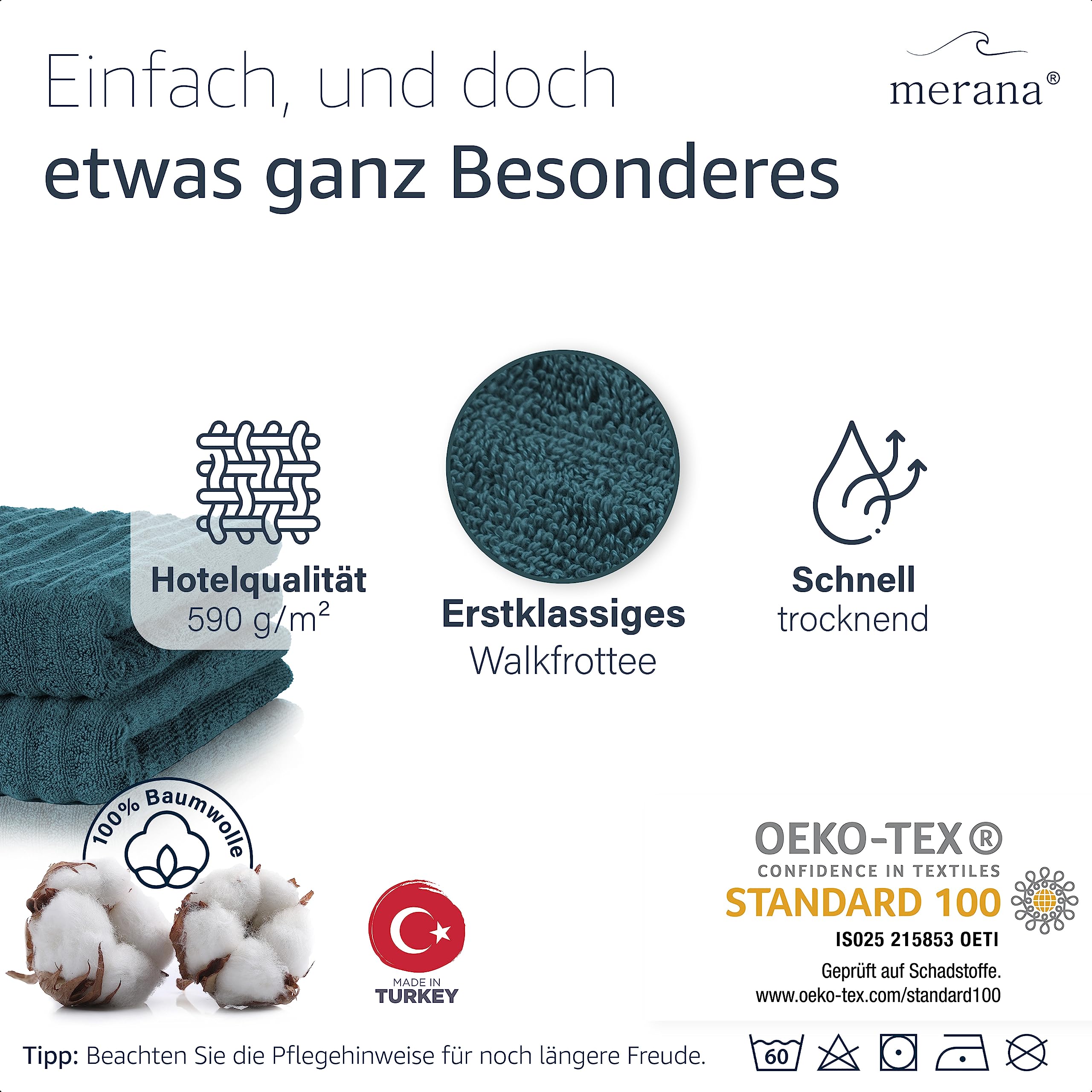 Merana Oslo, telo mare per sauna e mare, extra grande, assorbente, morbida e senza pelucchi, spugna di lusso, 100% cotone, Oeko-TEX, 590 g/m² (olio di petrolio, 80 x 200 cm)