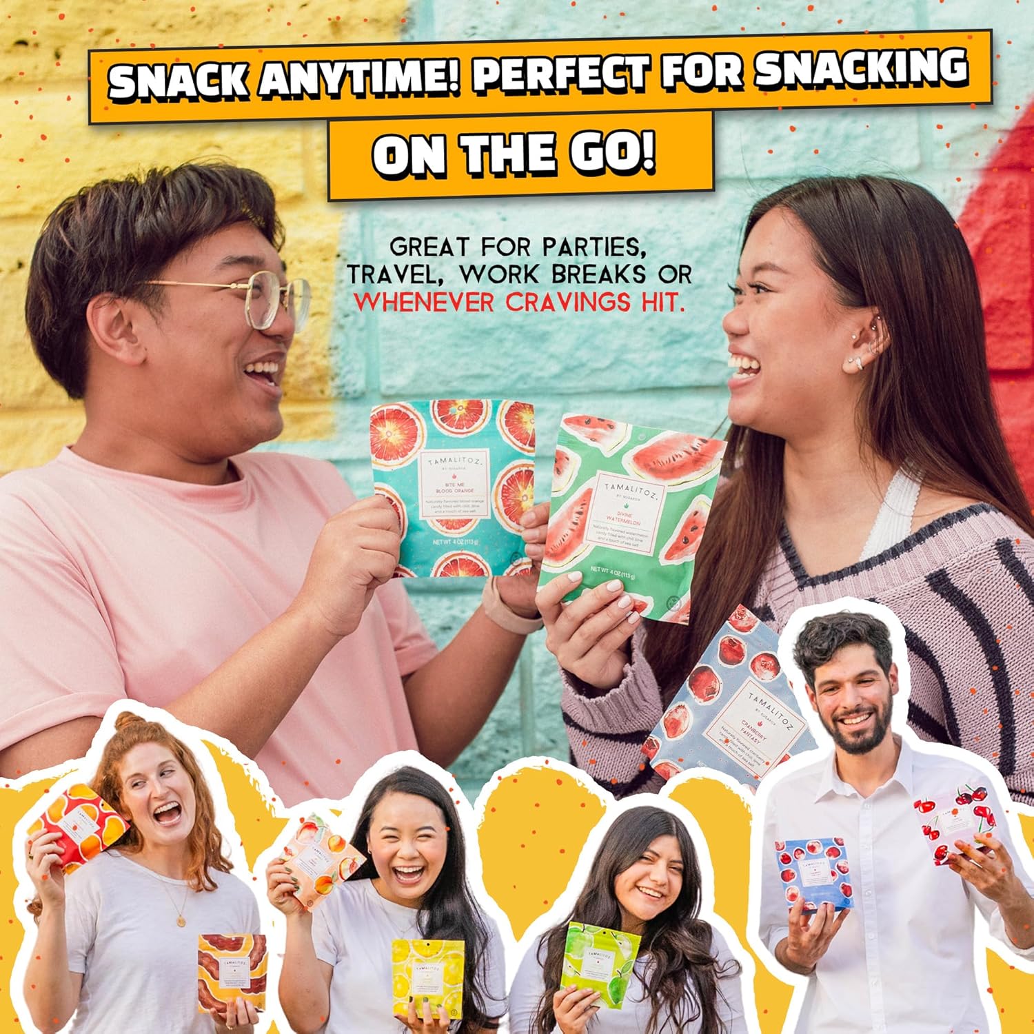 Tamalitoz Divine Watermelon – Spicy Watermelon Mexican Hard Candy Filled with Chile, Lime & Sea Salt – Handcrafted Fruit Candy, Gluten-Free, Kosher, No Artificial Colors, 5 Bags – 4oz Each