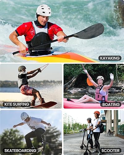 Miniatura 7 de OutdoorMaster Casco de kayak, casco de wakeboard, casco de agua blanca para hombres y mujeres, casco de agua con almohadillas para los oídos, casco
