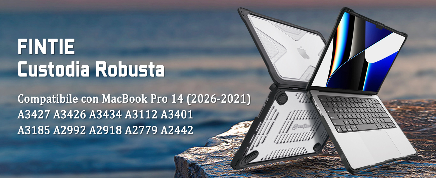 FINTIE Cover Compatibile con MacBook Pro 14 Pollici M5 M4 M3 M2 M1 Pro/Max | (2026-2021, A3426 A3427 A3434 A3112 A3401 A3185 A2992 A2918 A2779) - Cover Rigida Protettivo Guscio Custodia, Glitter