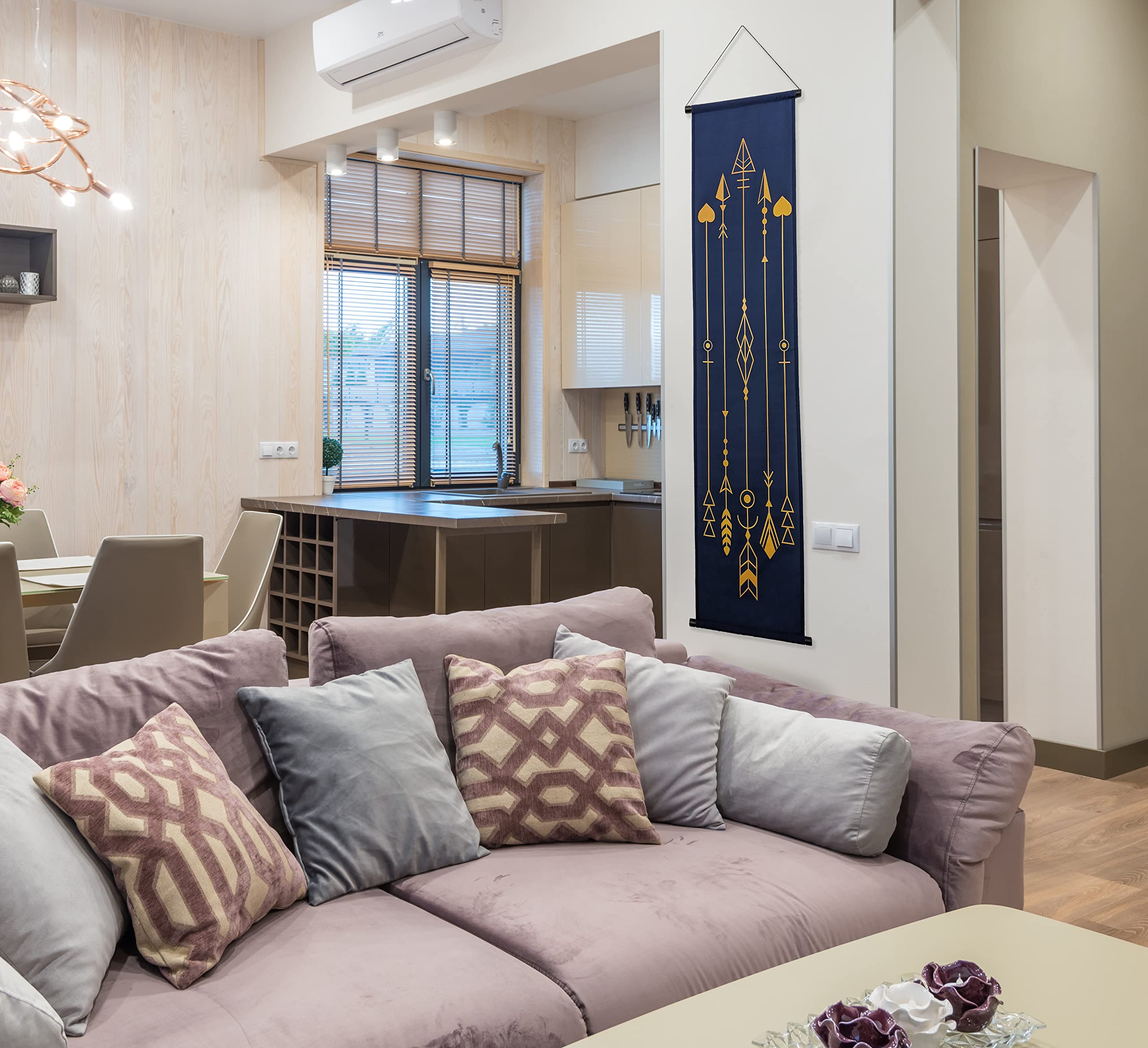 Tapisserie Murale Verticale Bohème à Suspendre Avec Pompon - Décoration