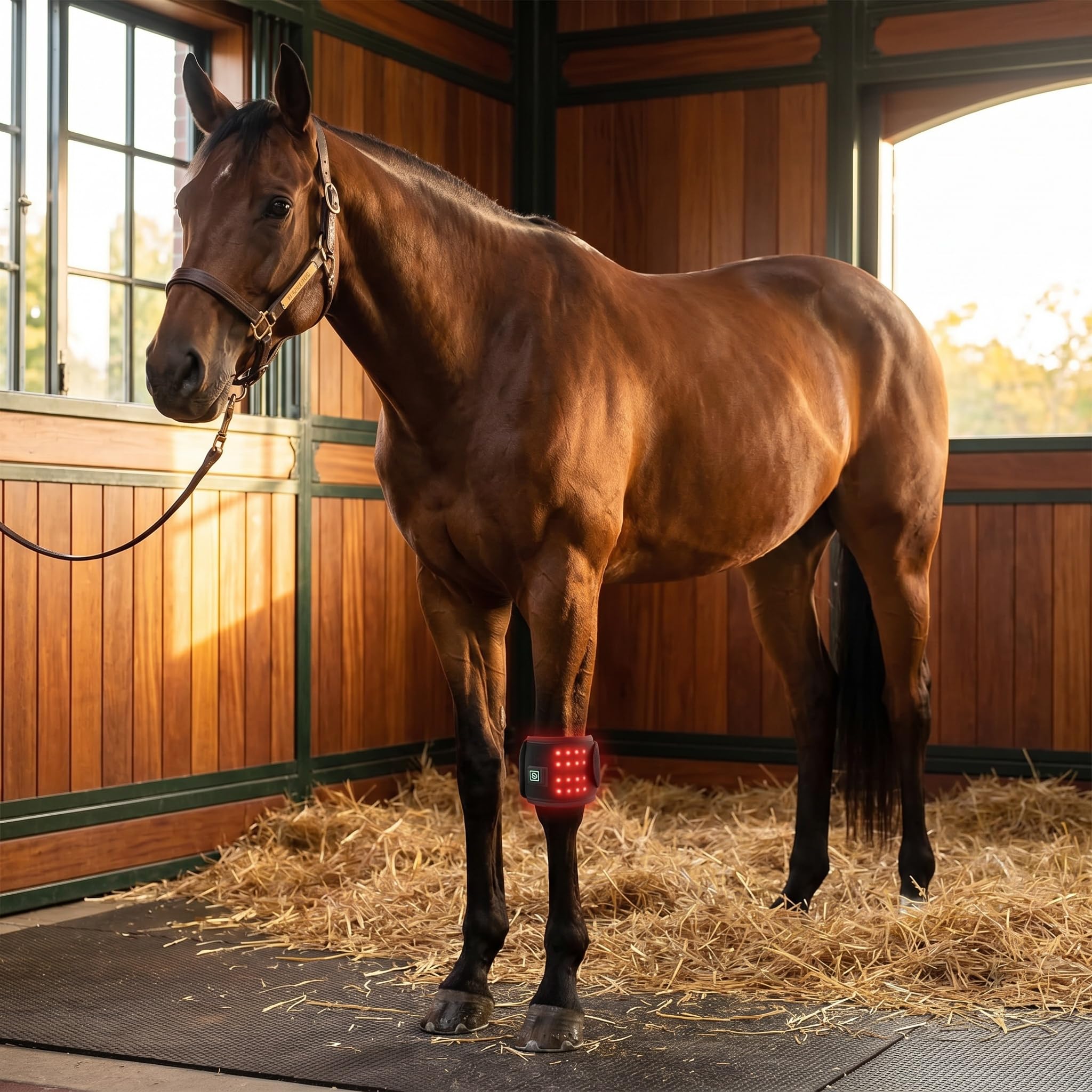 Envoltura Portátil De Terapia De Luz Roja para Caballos: Alivio Eficaz del Dolor En Cascos Y Corvejones para Mascotas, Fototerapia Portátil para La Salud Y Recuperación Equina.