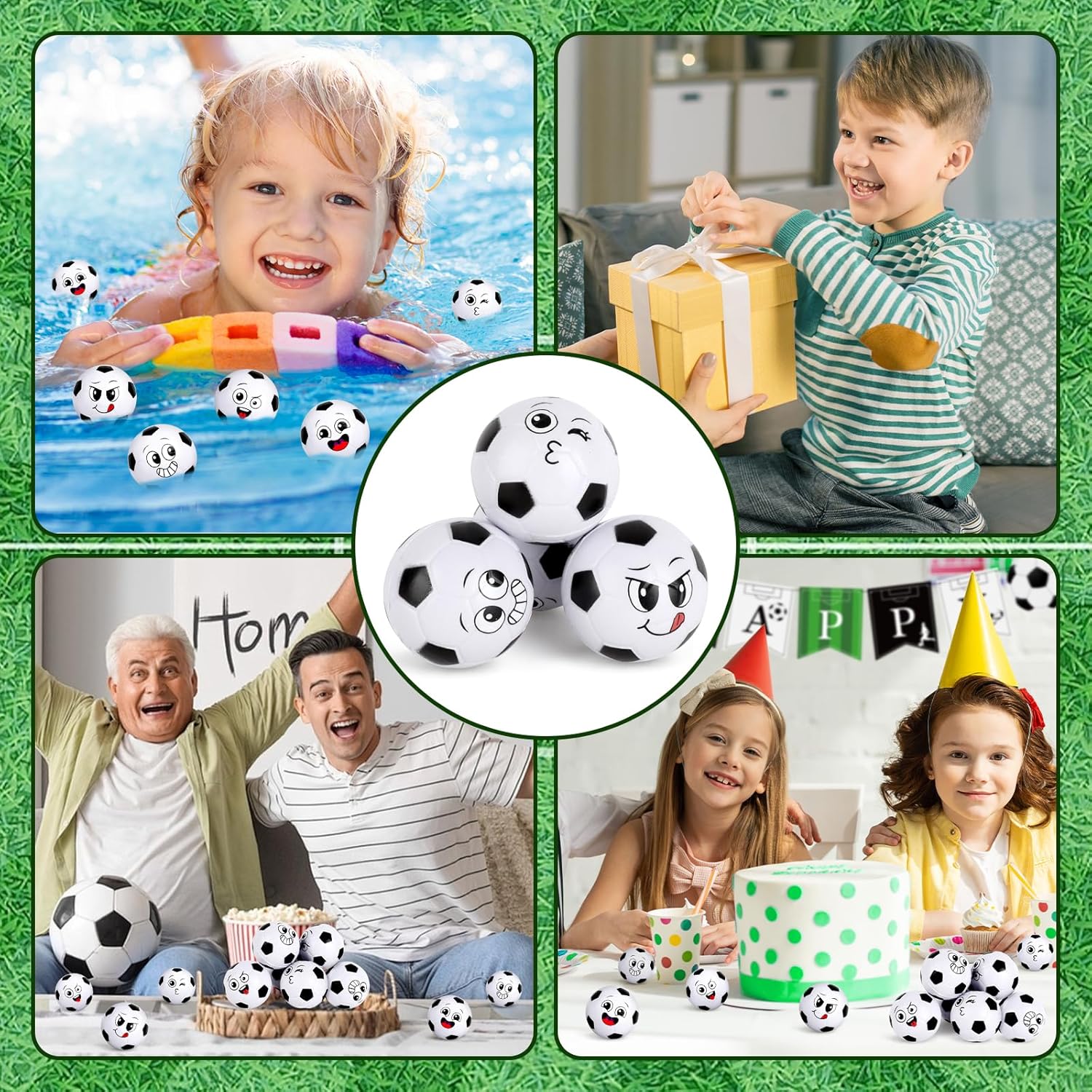 Hxezoc 20 Pieces Mini Face Soccer Stress Balls Soccer Party Favors Funny Face Foam Sports Balls Small Squeeze Anxiety Relief Toy for Kids Birthday Party, School Reward Carnival Party Supplies