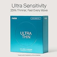 Vista 2 de FAMA Ultra Thin Condoms – 0.04mm, Extra Lubricated, 25% Thinner Natural Latex, 36 Pack, FDA-Cleared, 53mm Diameter, Hypoallergenic, Odorless