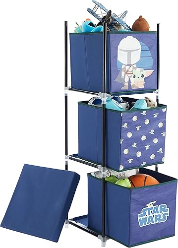 Miniatura 3 de Idea Nuova Star Wars Grogu, también conocido como The Child - Organizador de almacenamiento de tela de 3 niveles con 3 cubos y tapa extraíble