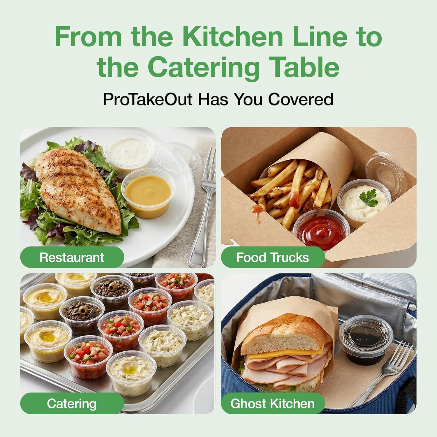 4 oz Plastic Portion Cups with Lids, 1000 Count, Dessert Cups with Lids, Jello Shot Cups with Lids, Small Plastic Cups for Salad Dressing & Condiments, BPA Free, Recyclable, Stackable