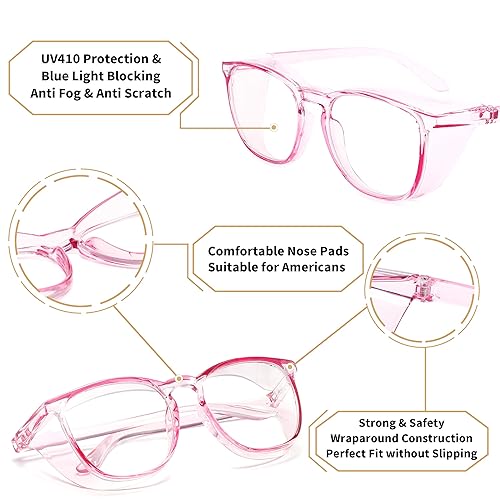 Miniatura 132 de Alsenor Safety Glasses Anti Fog Goggles Protective Eyewear Blue Light Blocking Anti Dust UV Protection Glasses For Men Women (Jade)