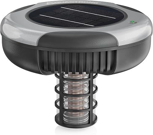 AQUASTRONG Solar Powered Pool Care System with 15.8 oz Copper Anode, 2W Solar Panel, Floating Design for Above Ground & Inground Pools up to 35,000 Gallons, Compatible with Multiple Pool Types