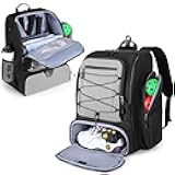 GOBUROS Pickleball Bag for 4 Paddles with Shoe Compartment, Pickleball Backpack with Fence Hook for Pickle Ball Accessories, Pickle Ball Bags for Men and Women, Bag Only