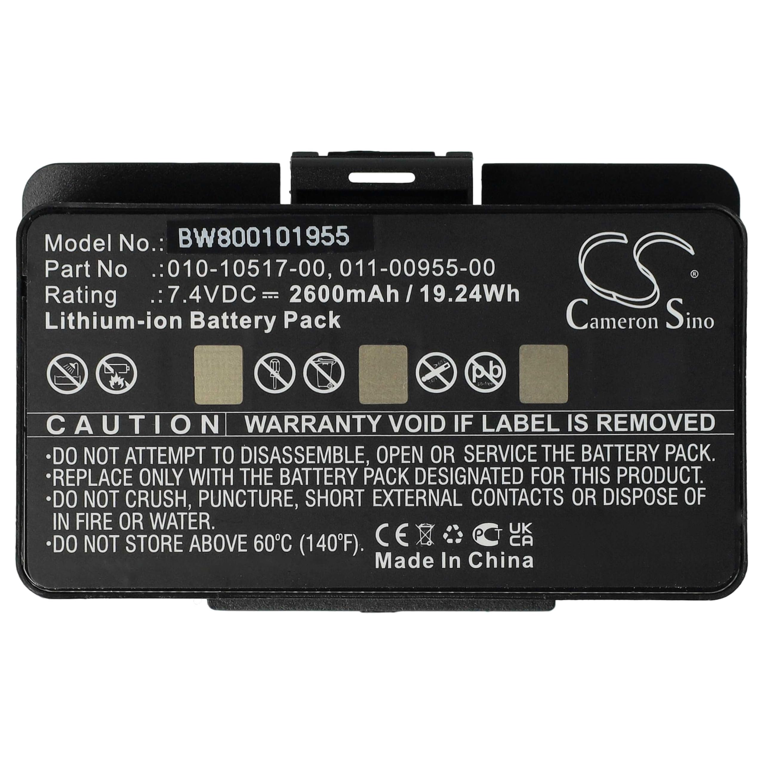 vhbw batteria compatibile con Garmin GPSMap 276c, 276, 378, 296, 478, 396, 376, 495, 376C, 278 navigatore GPS (2600mAh, 8,4V, Li-Ion)