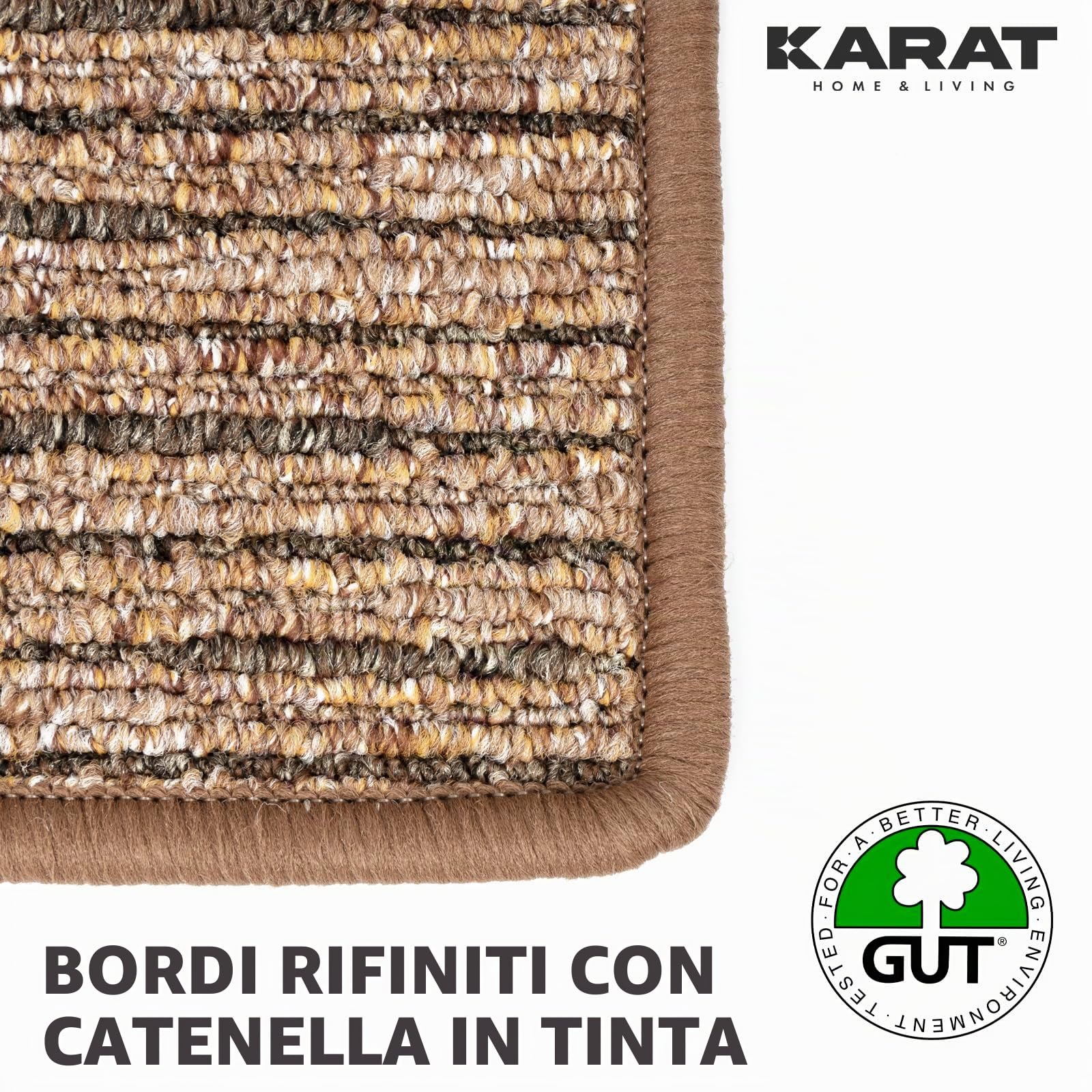 Karat Tappeto per Letto - Set di 3 Pezzi - Moderna Cornice per Letto in Marrone - Tappeto per Camera da Letto e Soggiorno - Soffice Tappeto Ginevra (L: 67 cm | L: 1 x 250 cm + 2 x 140 cm)