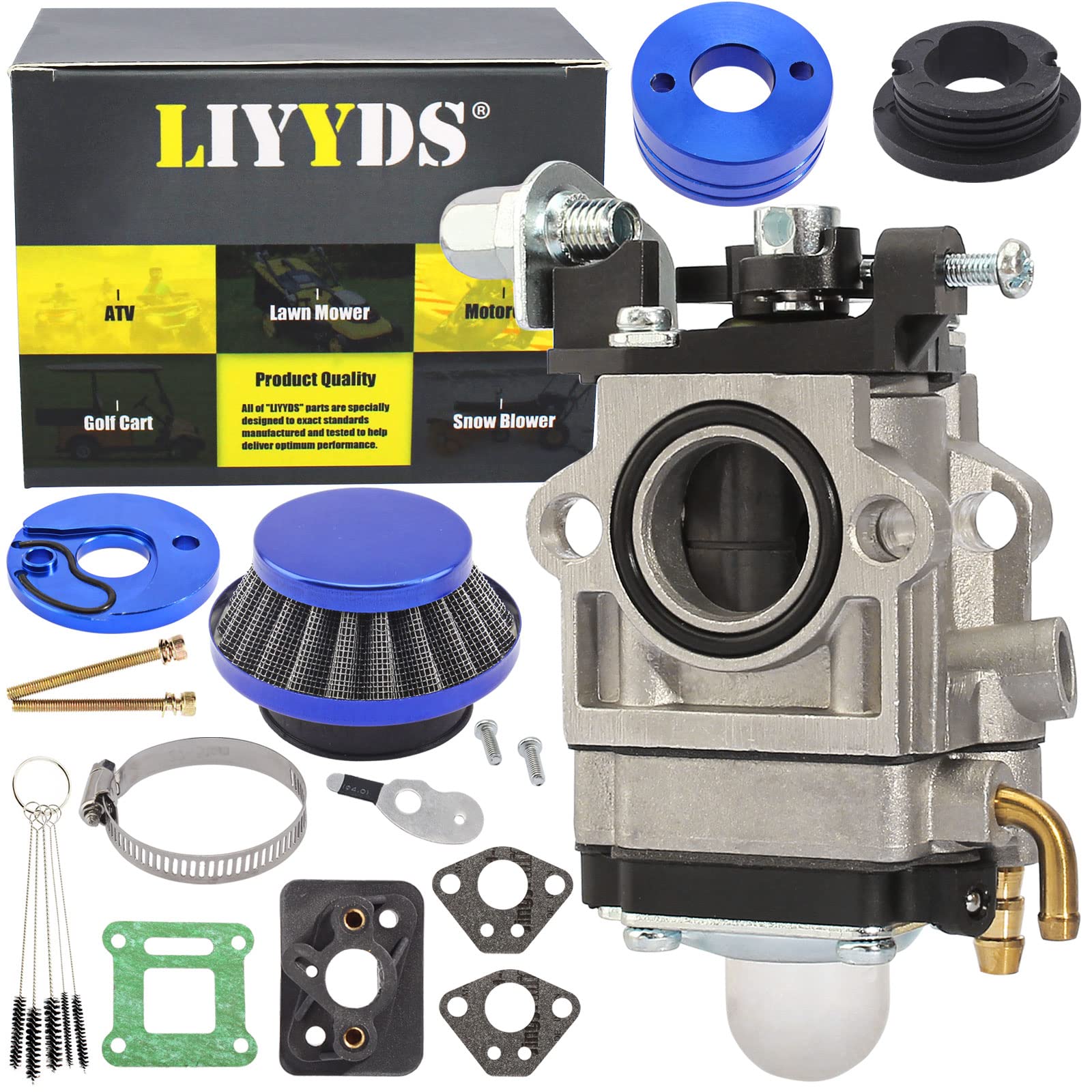 15mm Carburetor Gasket Filter Intake Manifold Pipe Alloy Adapter Stack Kit for 33cc-43cc 47cc 49cc 50cc 52cc 2-stroke Engines ATV Quad Pit Dirt Pocket Rocket Bike Mini Chopper Moped Go Kart-image-38