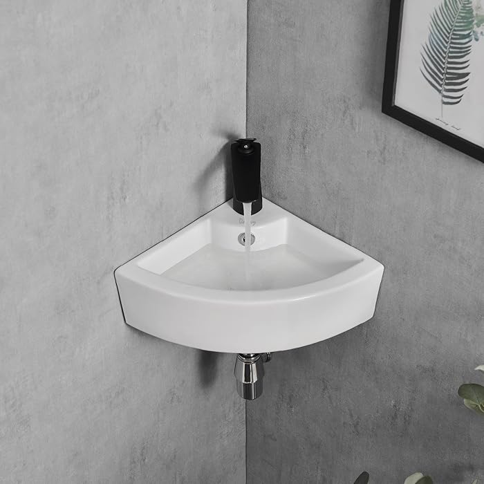 Buy Davivy 18" x 13" Corner Bathroom Sink,Wall Mount Corner Sink
