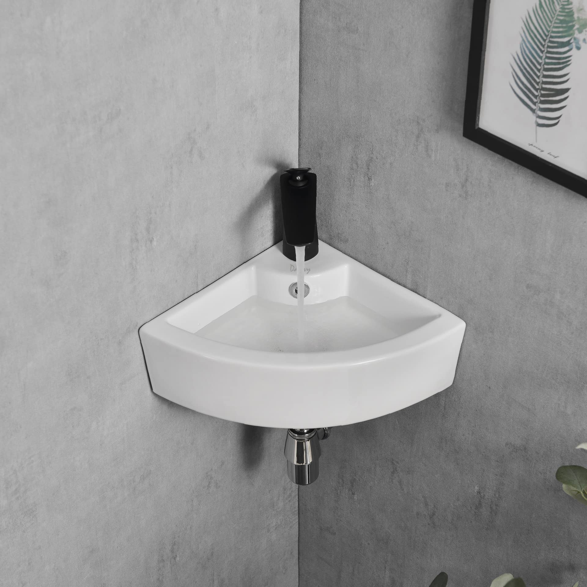Buy Davivy 18" x 13" Corner Bathroom Sink,Wall Corner Sink,Bathroom