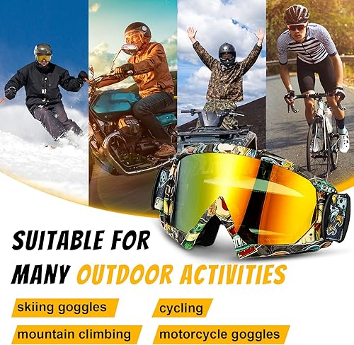 Miniatura 6 de Tallew 4 pares de gafas de motocross para motocicleta, motocross, carreras, ATV, para hombres y mujeres, deportes de potencia y esquí