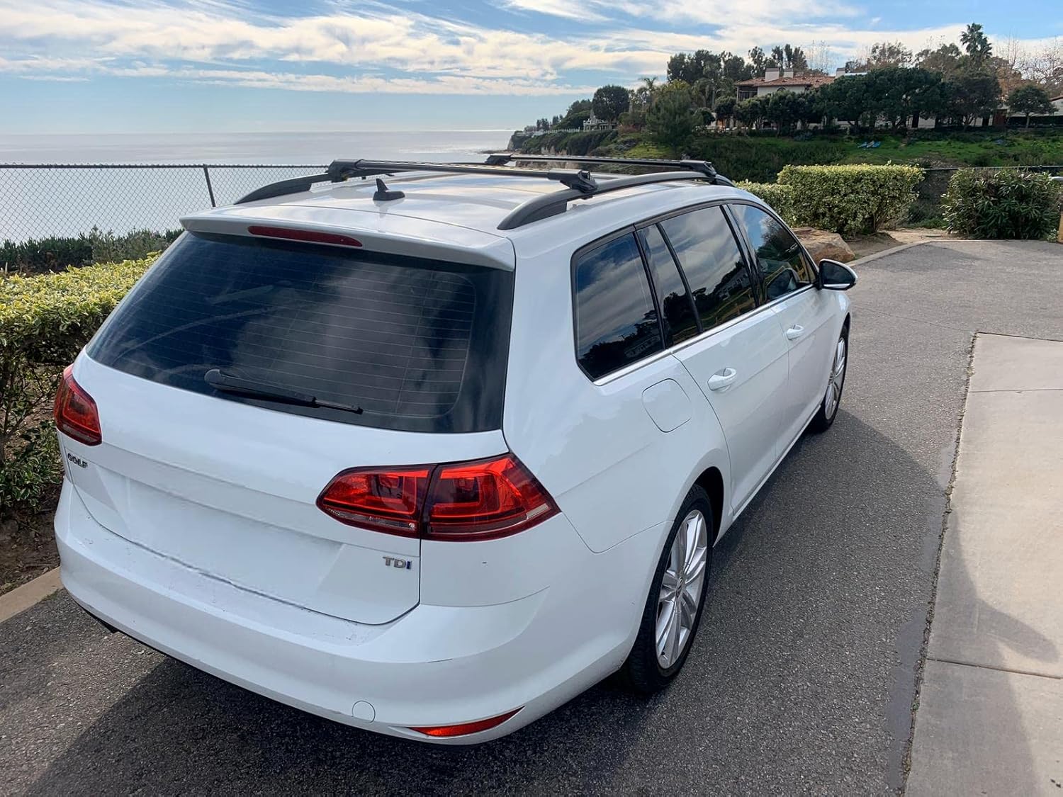 New for VW Jetta Sportwagen 2009-2014 (Black) Aluminium Roof Rack Cross Bars Anti-Theft System - Fit Raised Rails Roof Rails,
