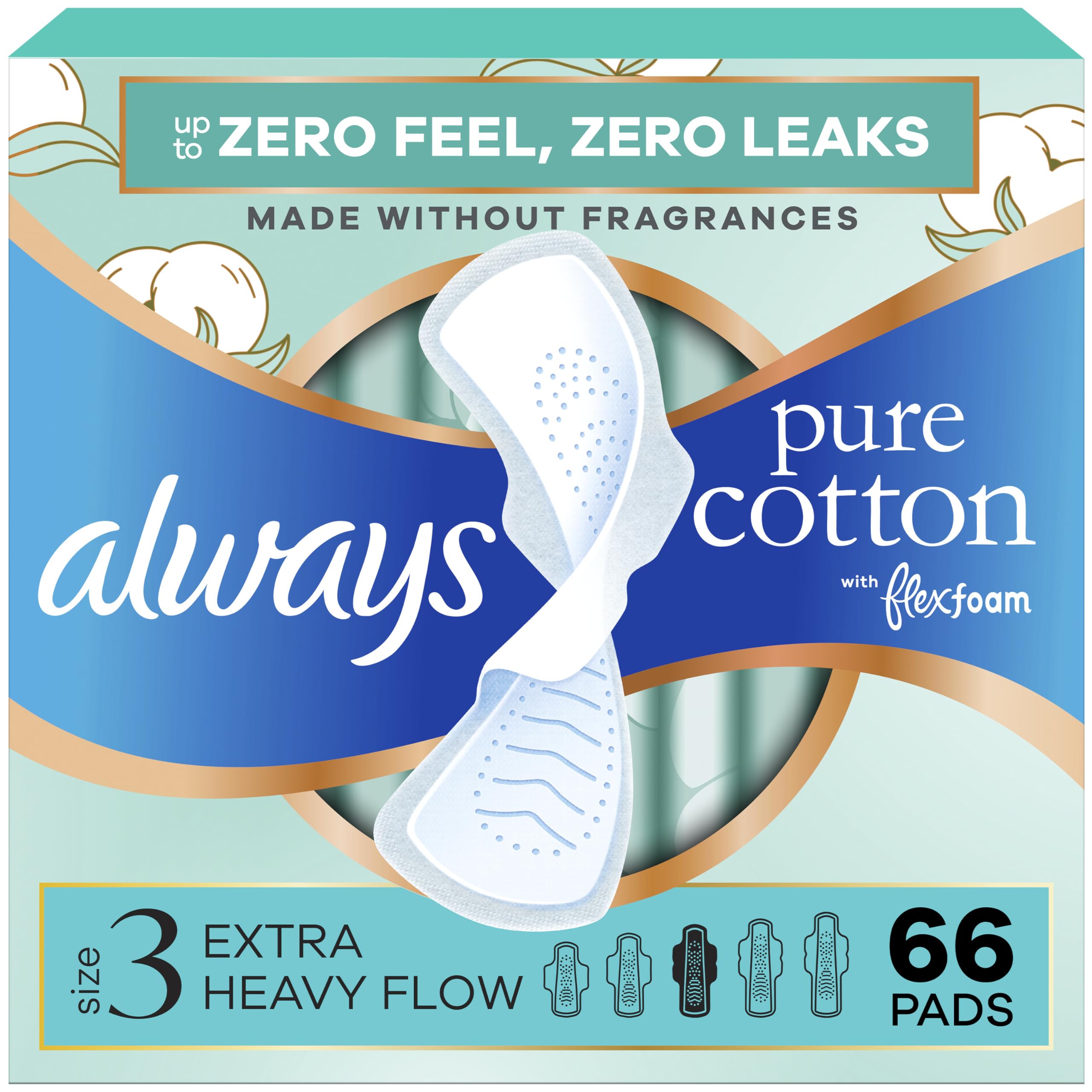 Always Pure Cotton FlexFoam Pads