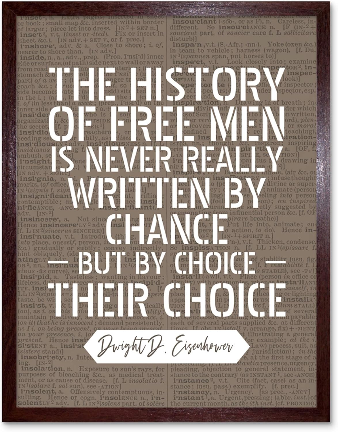 Dictionary Page Quote Eisenhower History of Free Men Unframed Art Print Poster Wall Decor 12x16 inch