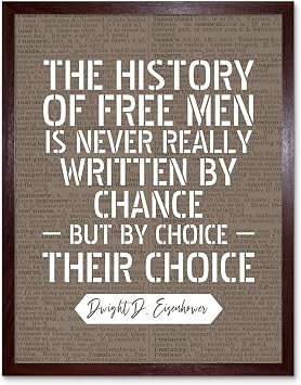 Artery8 Dictionary Page Quote Eisenhower History of Free Men Artwork Framed Wall Art Print 9X7 Inch