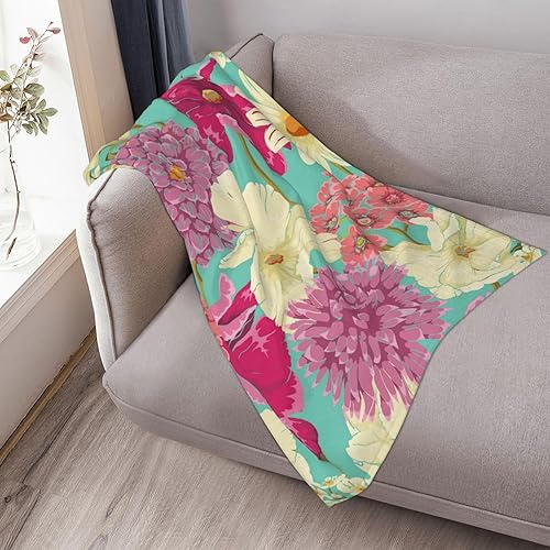 Miniatura 5 de Manta floral para mujer, suave manta de forro polar de verano de 50 x 40 pulgadas, manta ligera de viaje para cama, sofá, bonita decoración del hogar