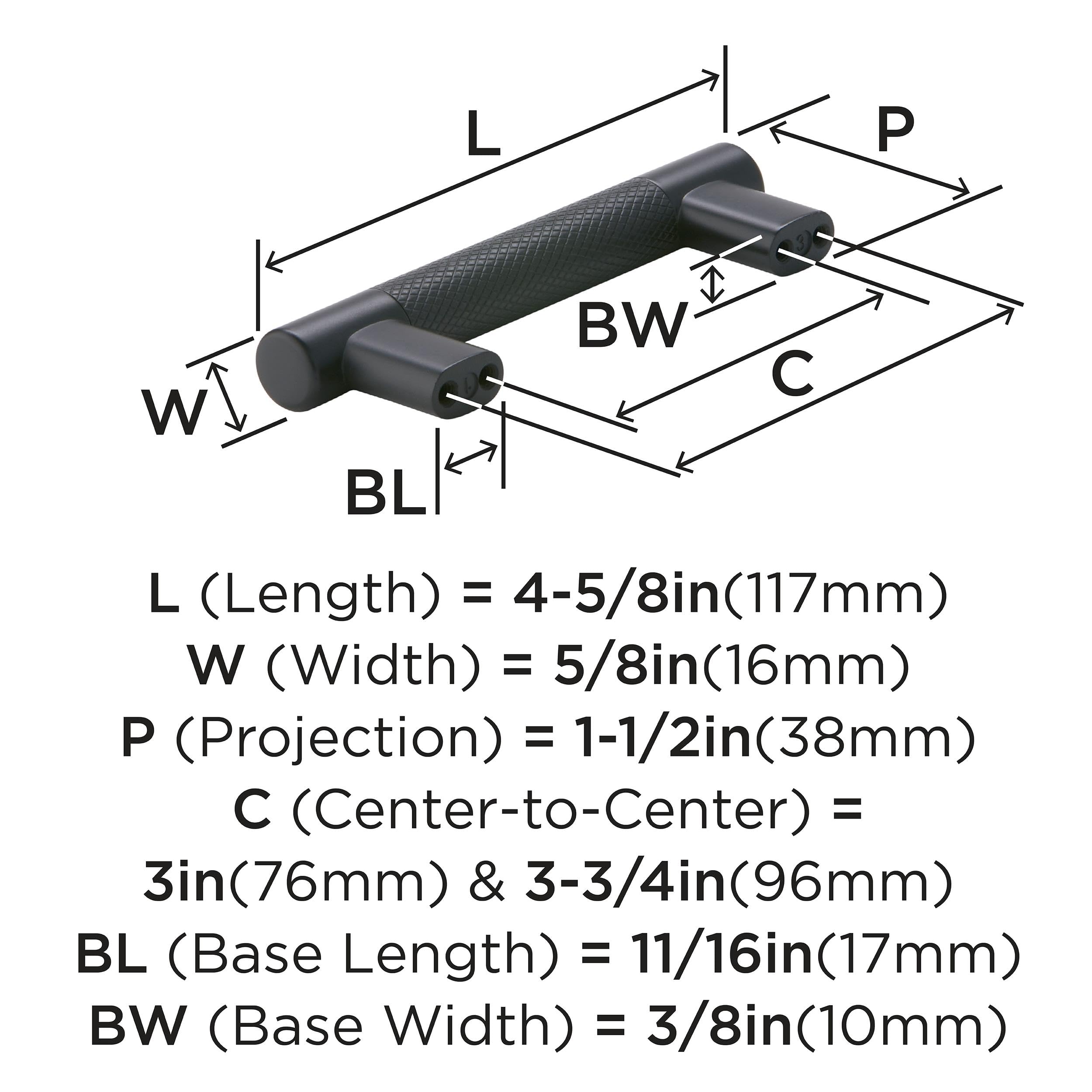 Amerock, Black Bronze, 3 in or 3-3/4 in (76mm or 96mm) Center-to-Center - Image 4
